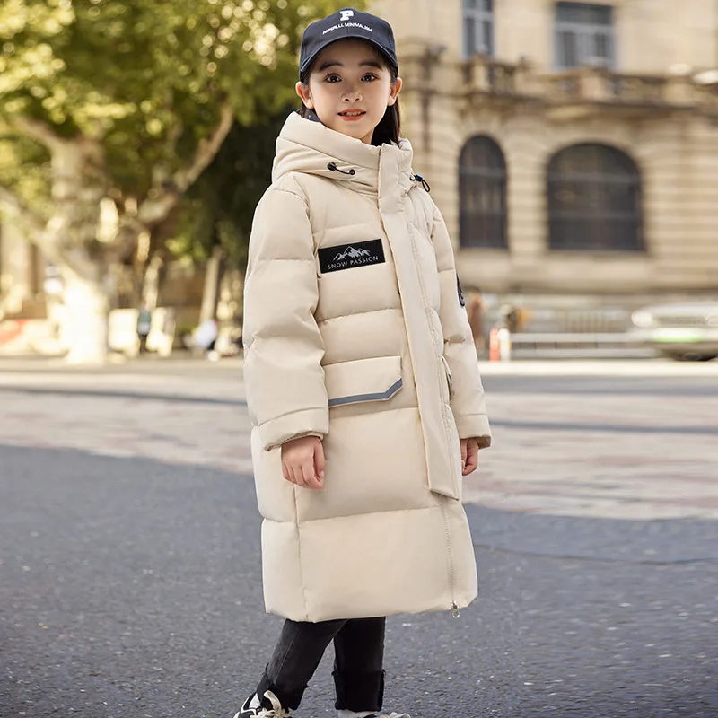 OLEKID 2025 Winter Down Jacket For Girls Thick Warm Long Teenage Girl Jacket Coat 5-12 Years Kids Parka Girl Outerwear Coat