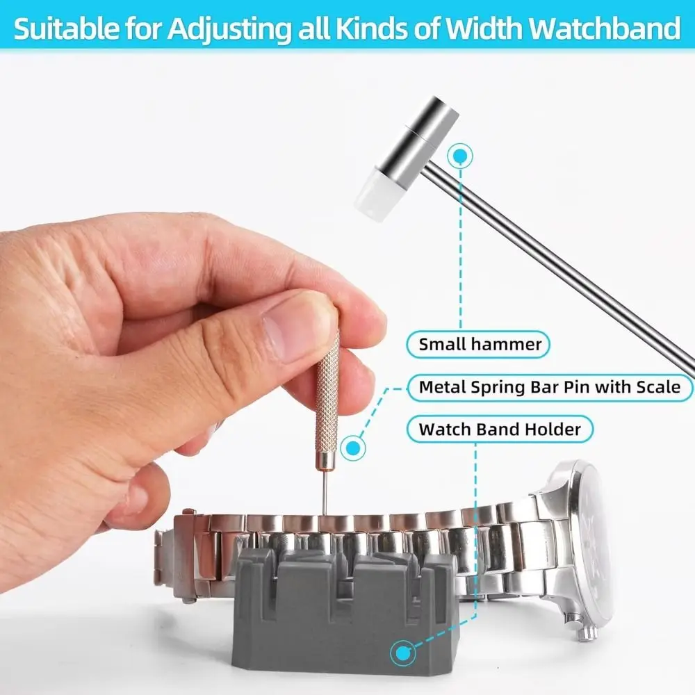 

147Pcs/Set Non-slip Watch Repair Tool Set Precise Household Watch Strap Band Link Pin Plier Carrying Case Durable