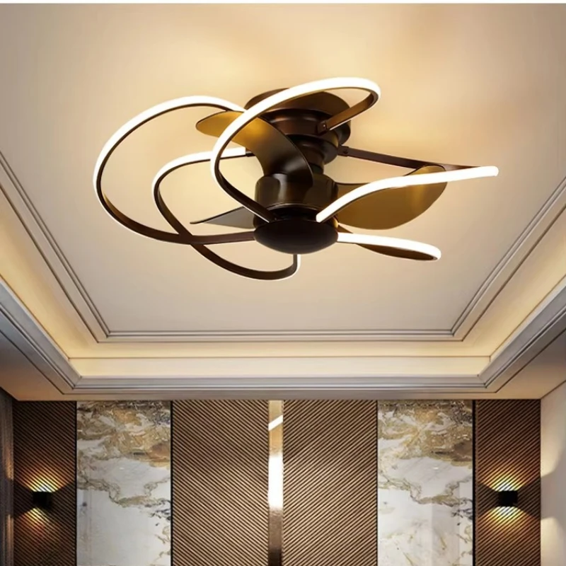 Modern DC Motor Decorative Light Emitting Diode Ceiling Fan with Bedroom Light