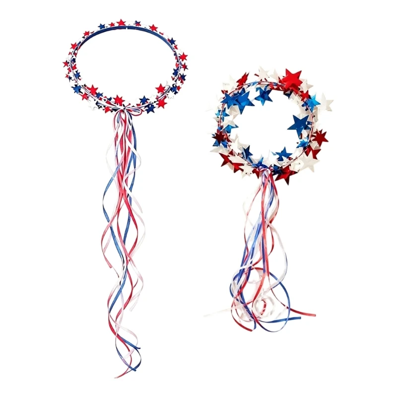 

Shining American Star Crowns For Parties And Celebrations PET Sparkling Fourth of July Chaplet National Holidays Costume Y08E