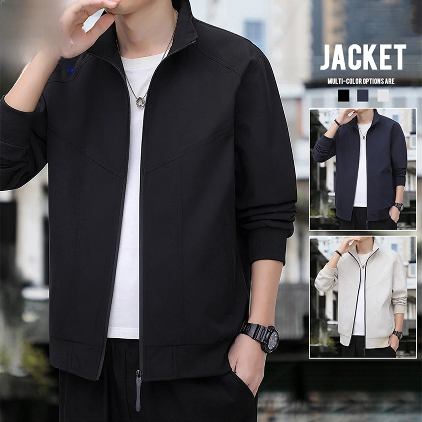 

TUCANO 2025 Новая мужская куртка с воротником-стойкой, повседневная деловая спортивная универсальная ветрозащитная теплая верхняя одежда из полиэфирного волокна Long Sve