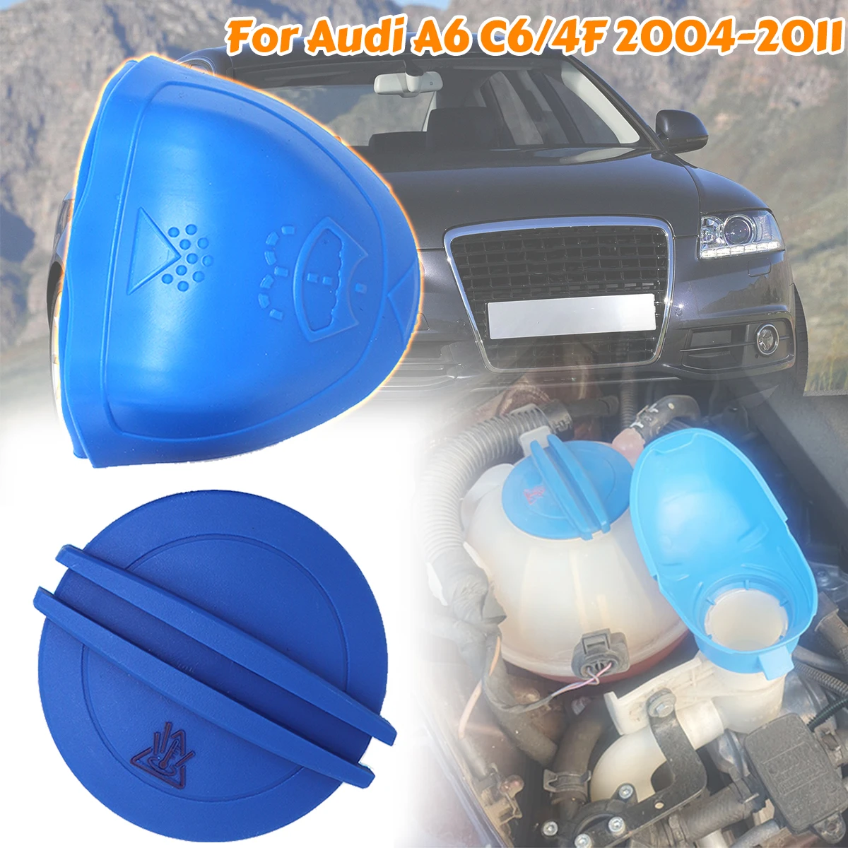 

Car Engine Coolant Recovery Tank Cap Lid Wiper Washer Fluid Reservoir Tank Bottle Cover For Audi A6 C6 4F 2004 2005 2006-2011