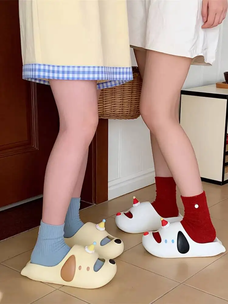 

Женские тапочки, весна-лето 2026, новые женские милые забавные тапочки для собак, нескользящие шлепанцы из ЭВА для защиты от столкновений, для домашней и уличной одежды