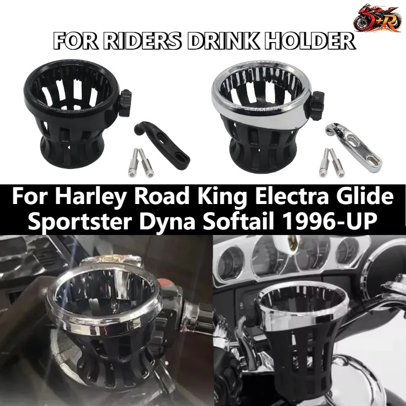 

Motorcycle Handlebar Mounted Drink Cup For Harley Road King Electra Glide Sportster Dyna Softail 1996-UP Driver Drink cup Holder