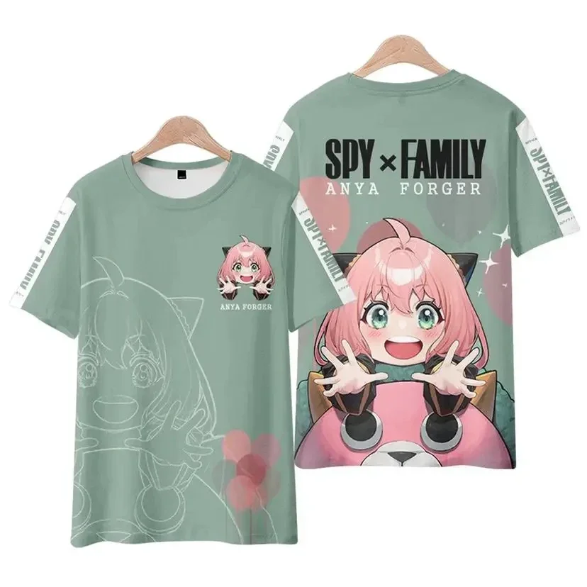 Anime SPY X FAMILY 3D Printed T-shirt Fashion Kawaii Children's Girls Short Sleeve Extra Large Casual Street T-shirt