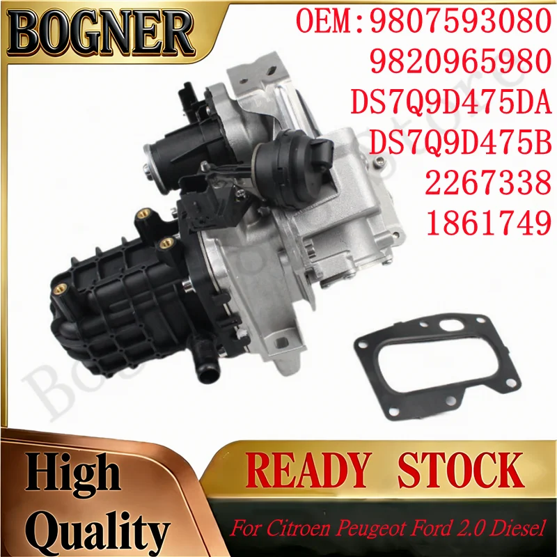 Nuevo Módulo de Válvula EGR con Enfriador 9807593080 9820965980 para Citroën y Ford 2.0 DW10 167982828 1861749 2267338 376745271