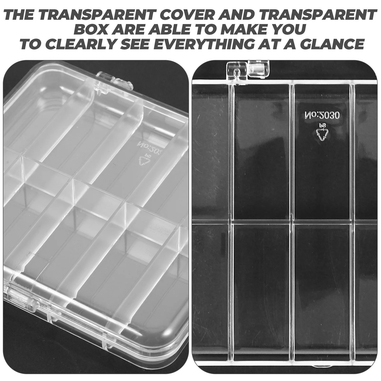 

2pcs Plastic Storage Boxes Transparent Organizer Box For Hardware Accessories Screws Beads Diy Tools Rhinestones Small Parts