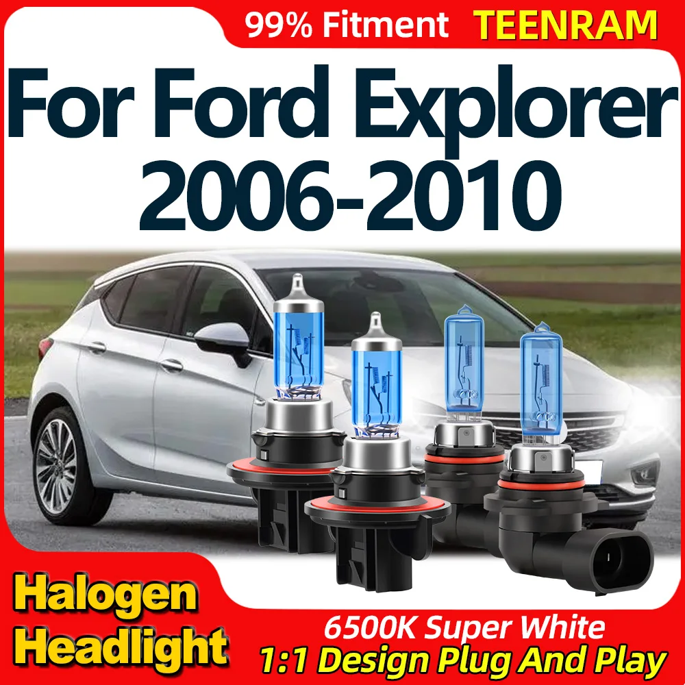 

200W Halogen Lamps 12V 24000LM Car Headlight Bulbs 6500K White Auto Fog Lights For Ford Explorer 2006 2007 2008 2009 2010