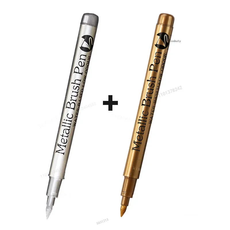 1/3Pcs Pinsel Metallic Marker Stifte Gold Silber Kupfer Permanent Kunst Farbe Marker Stift für Handwerk Scrapbooking stoff Kunst Liefert