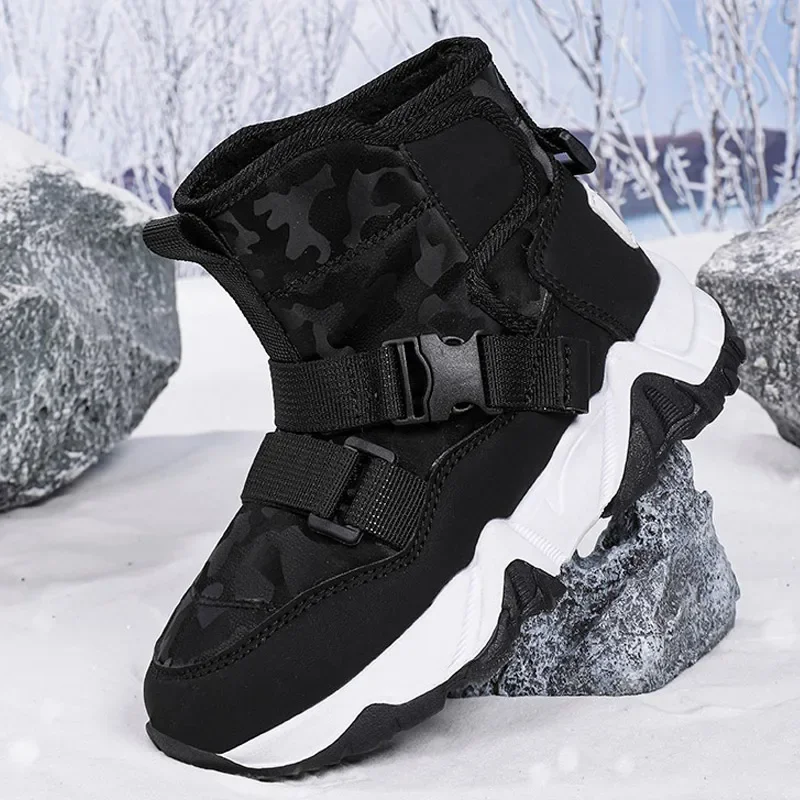 Winter Snow Short Ankle Boots Kids Girls and Boys Warm Shoes Plush NON-slip Sole Good Quality Size 28-38# From 4 To 9Y L9739-1