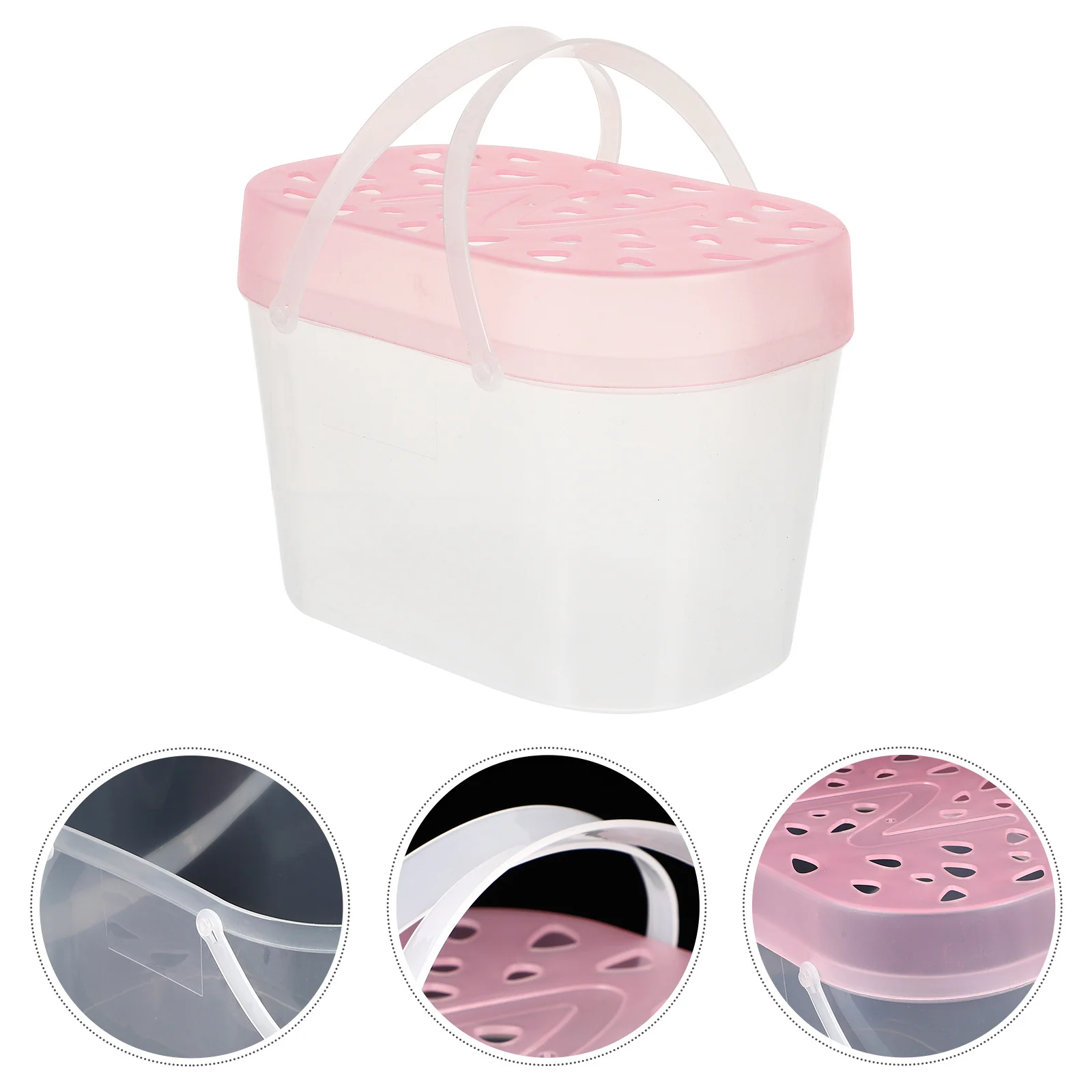 

2pcs Cages Small Animal Carrying Cases Portable Reptile Containers Travel Hamster Boxes Plastic Turtle Cases Handheld Crawling