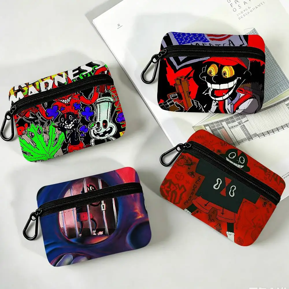 Rapper L-Lil D-Darkie Oxford Fabric Mini Coin Wallet Smooth Zipper Hanging Design Multi-use Small Storage Bag For Travel