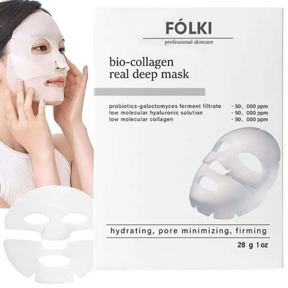 1 Box Bio-Collagen Deep Mask Moisturizers Lifting Face Mask With Hydrolyzed Collagen Collagen Reverse Film Volume Peel Off Mask