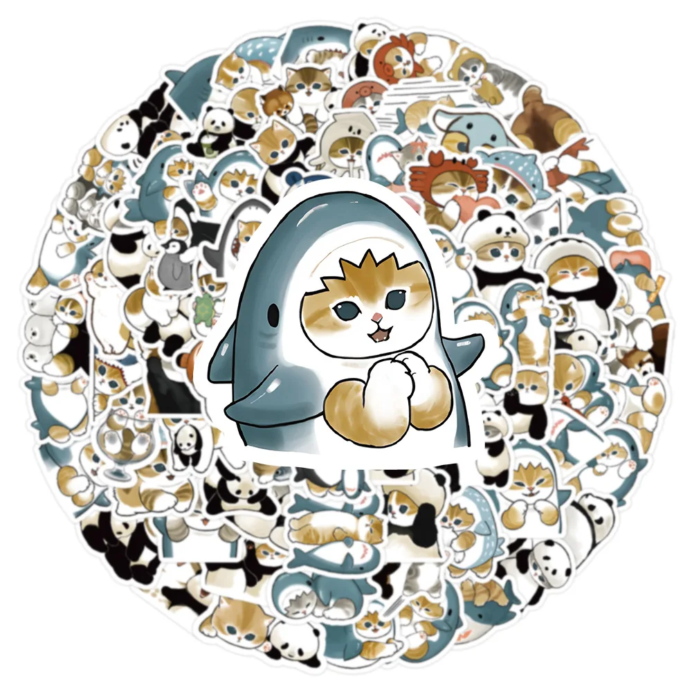 50/100 Stück Niedliche Mofusand Katzen Cartoon-Aufkleber Kawaii Sticker für Laptop Skateboard Koffer Gitarre Handy Cartoon-Aufkleber Kindergeschenk Spielzeug