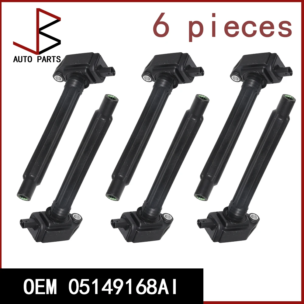6PCS 05149168AI 5149168AH Ignition Coil For CHRYSLER For DODGE AVENGER CHALLENGER DURANGO For JEEP GRAND CHEROKEE For VW ROUTAN