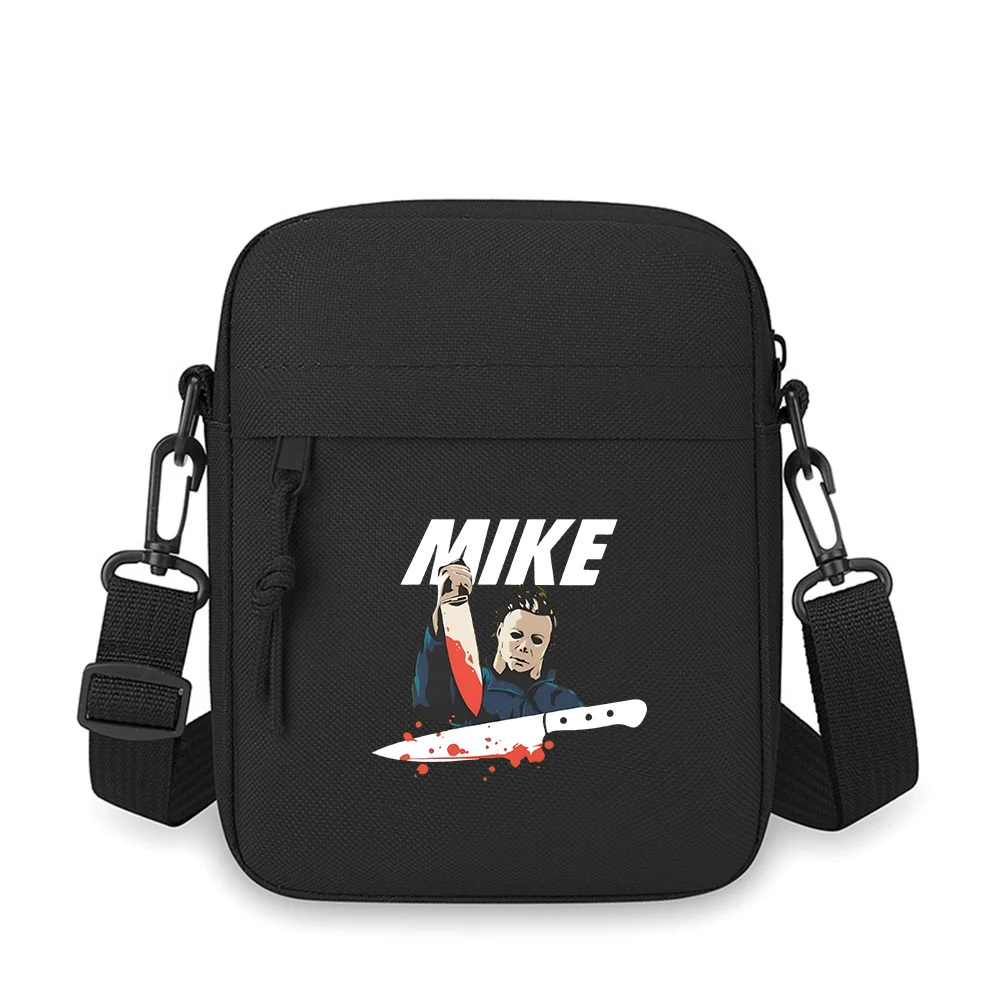 

Myers holding bloody knife,horror movie Men Crossbody Bag Single Shoulder Women Cartoon Anime Film Printing Design Unisex