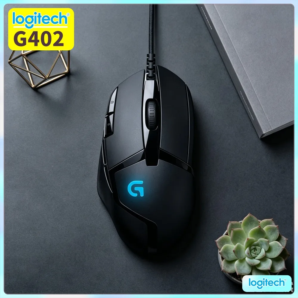 Logitech G402 Hyperion Fury Wired Mouse 20M Click Lifespan 4 DPI Modes 8 Buttons Ergonomic Grip For Competitive FPS Games
