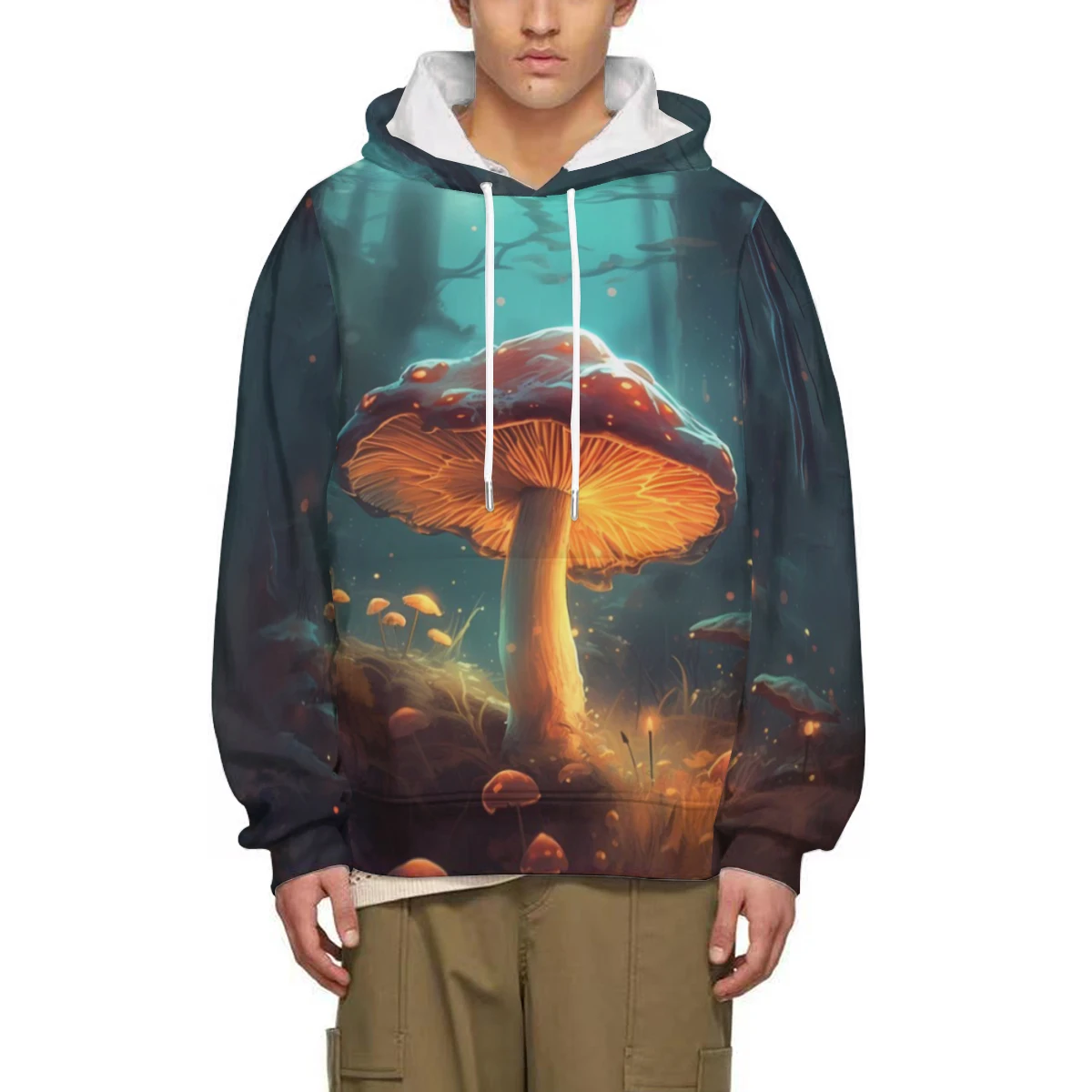 3d Mushroom Style Print Hoodies For Men Hooded Pullover Fashion Autumn Winter Men Clothing Long Sleeve Sweatshirt