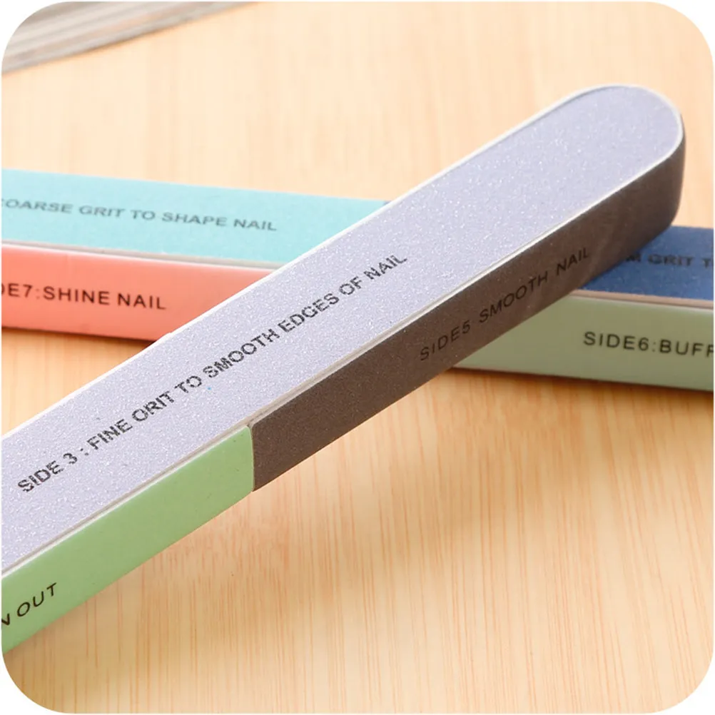 10Pcs Nail Shiner Sponge File Nail Buffer Block with Labeled Sides for Natural False Nails Salon Home Use Washable Buffing