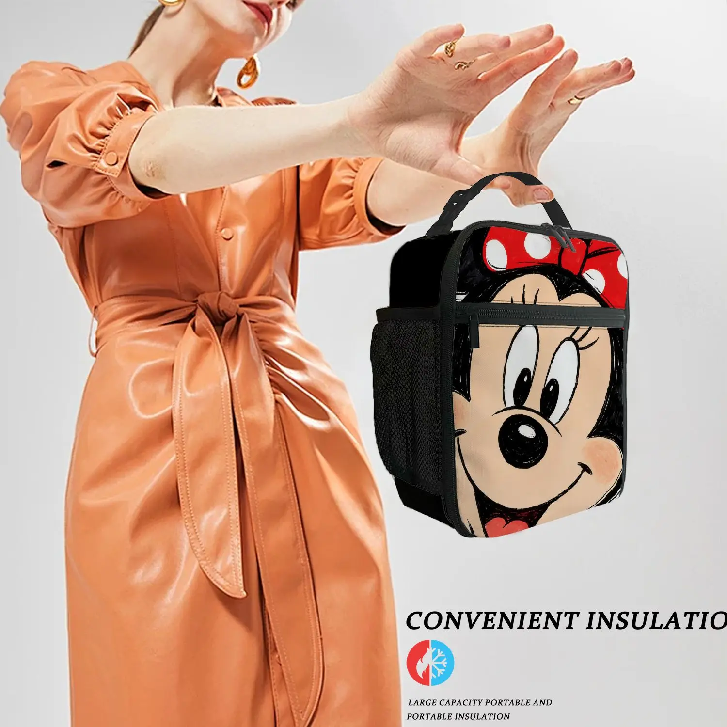 

1pc Minnie Lunch Bag Handbag High-Quality Cute Casual Party Picnic School Gift for Daily Use