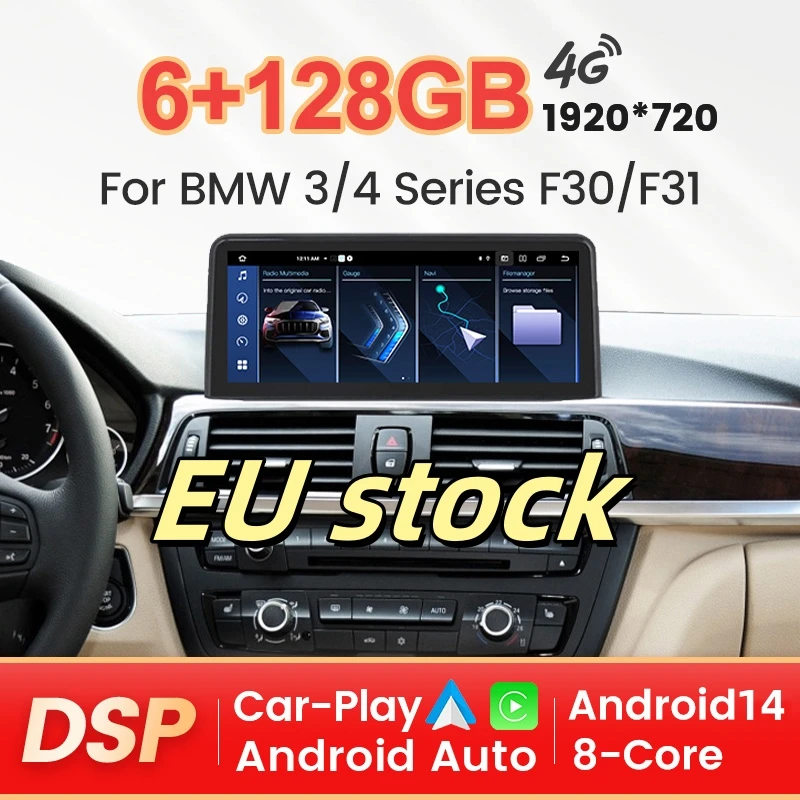 MEKEDE EU Stock Android 14 Autoradio CarPlay Per BMW Serie 3/4 F30 F31 F34 F32 F33 F36 Navigazione GPS WIFI Lettore Multimediale BT