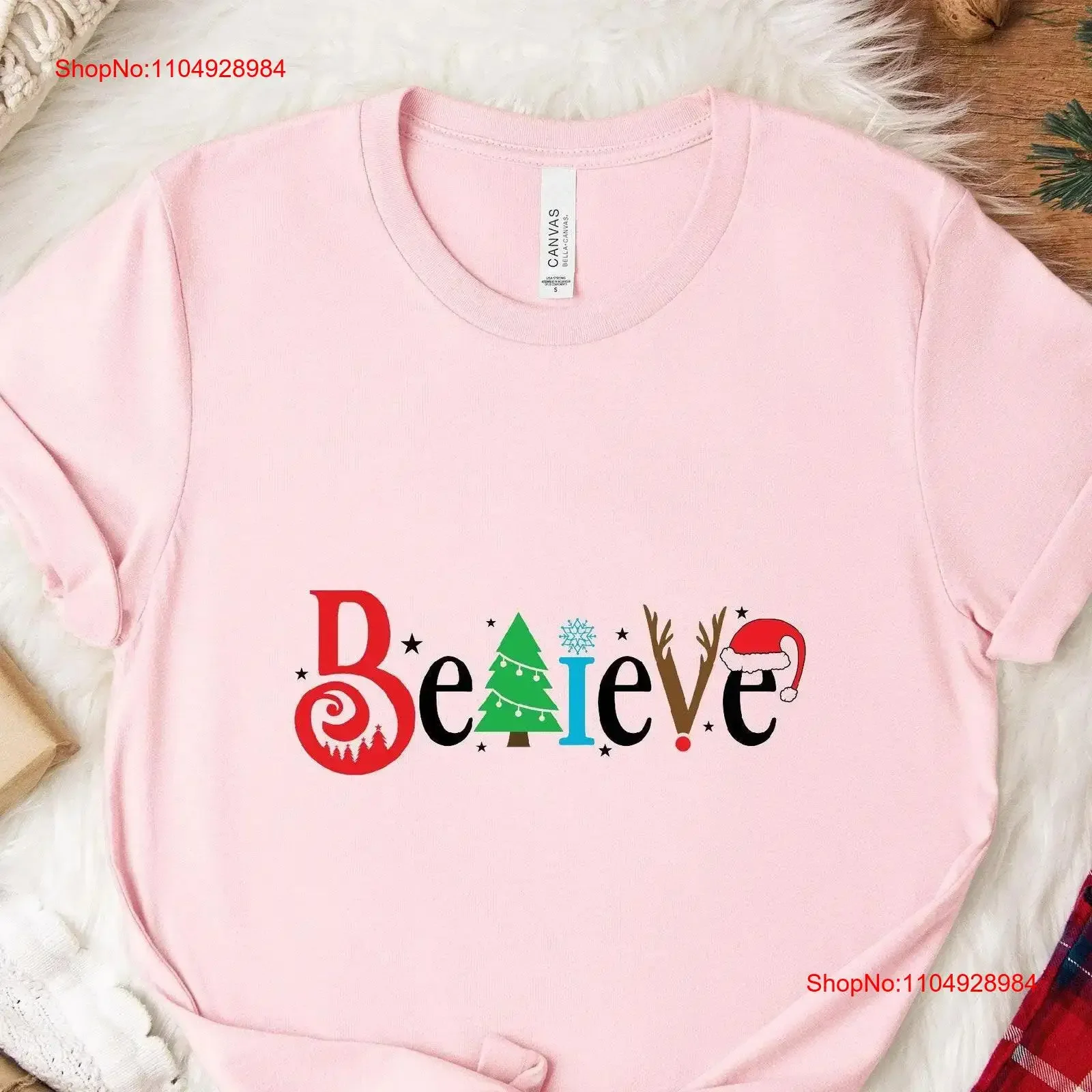 

Рождественская футболка Believe, мягкая и удобная, праздничная, с дизайном шляпы Санта-Клауса, идеально подходящая для праздника, подбадья, винтажная стираная футболка