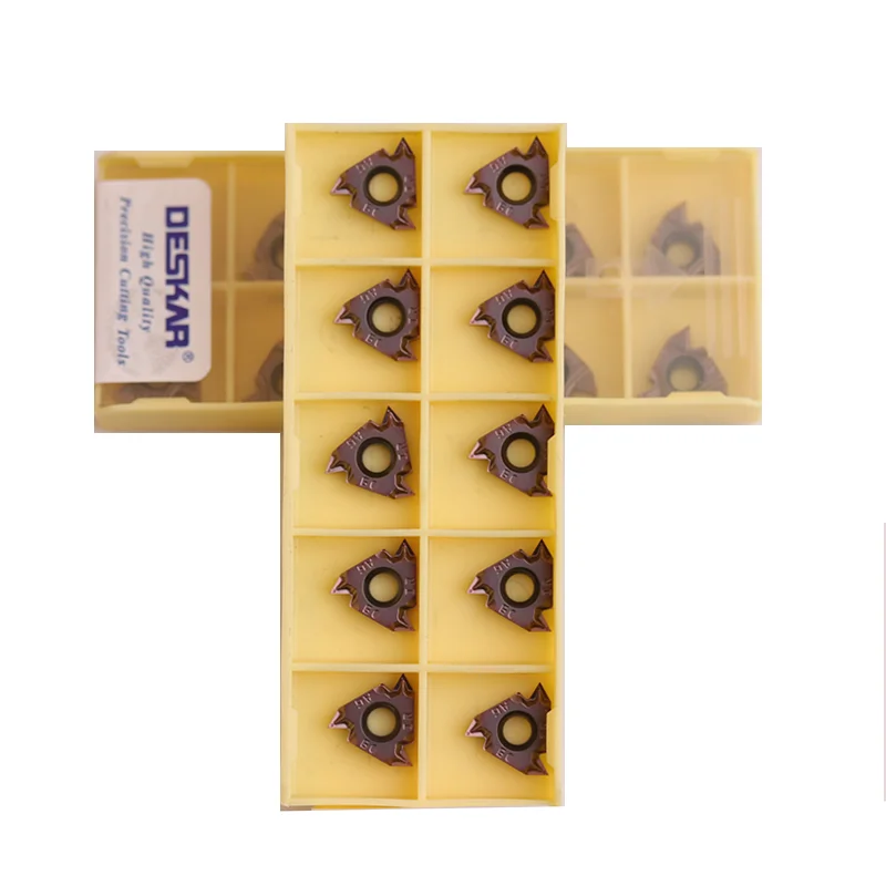 10pcs 카바이드 인서트 16ERM 16IRM AG60 AG55 11W 14W 1.0ISO 1.5 2.0 2.5 3.0ISO LF6018 DESKAR CNC 선반 나사 선삭 커터 도구