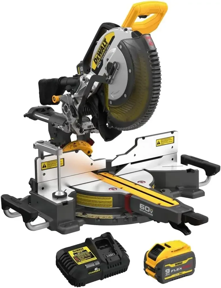 

Dewalt DCS781X1 60V MAX Brushless Sliding Double Bevel Lithium-Ion 12 in. Cordless Miter Saw Kit (9 Ah)