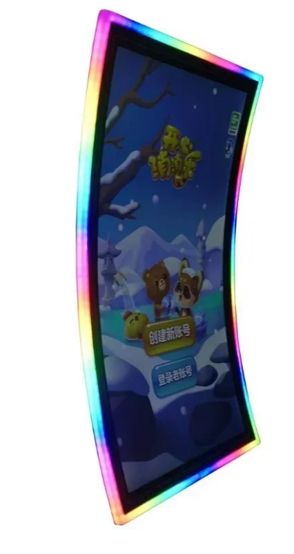 43-calowy zakrzywiony ekran dotykowy Fire link Fusion 6 Pionowy wyświetlacz do gier 43-calowy monitor dotykowy 3M do gier na monety