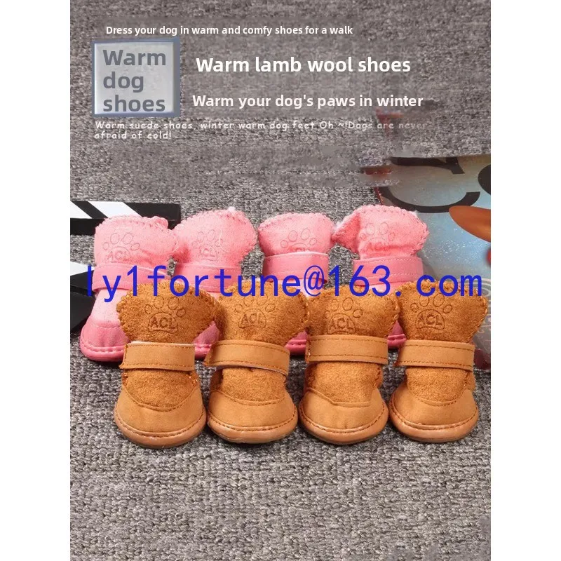 Pet shoes snow boots cat and dog shoes autumn and winter non-slip warm cotton shoes