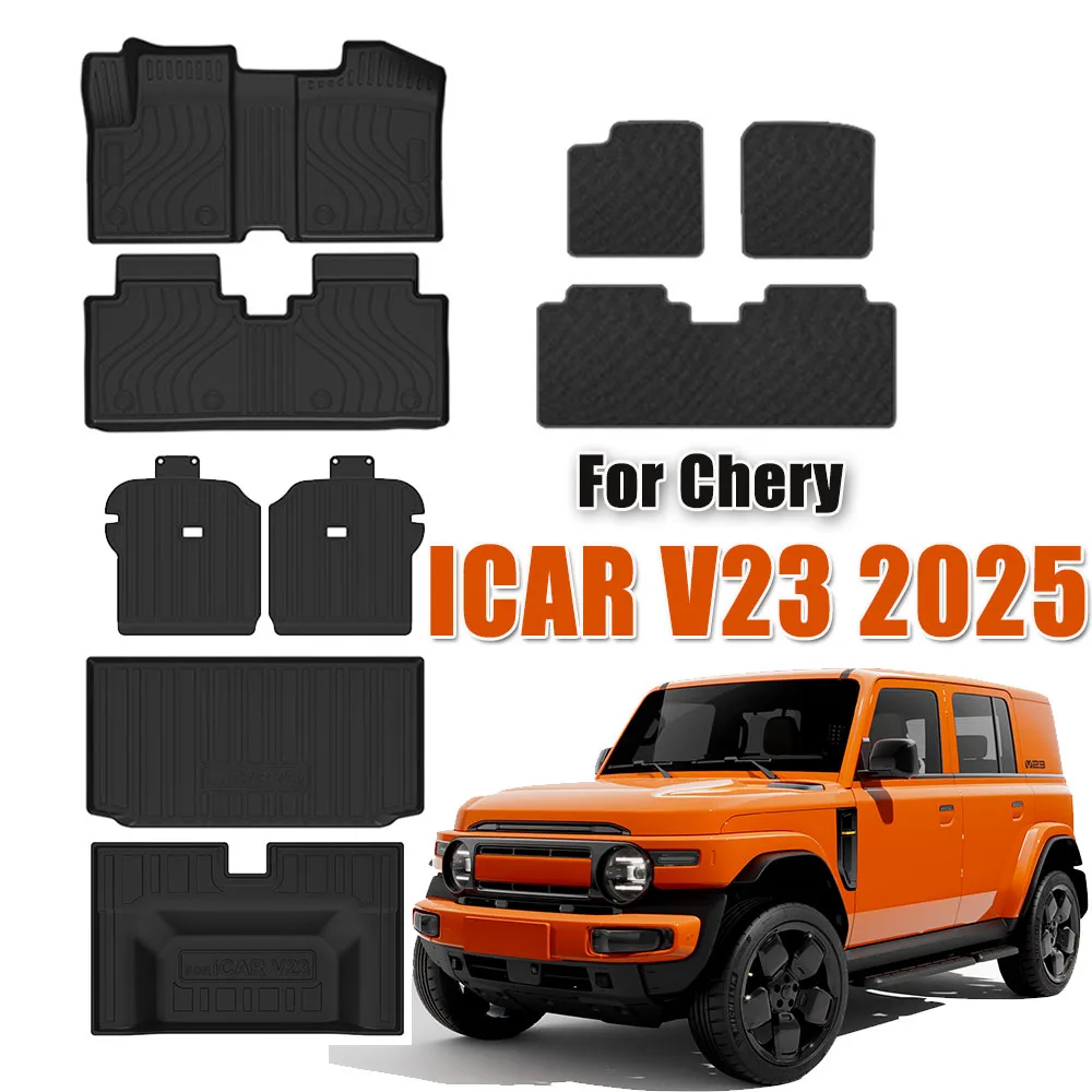 

TPE Floor Mats For Chery ICAR V23 2025 All Weather Front Rear Cargo Liner Mat, Waterproof Anti-Slip Foot Pads Accessories