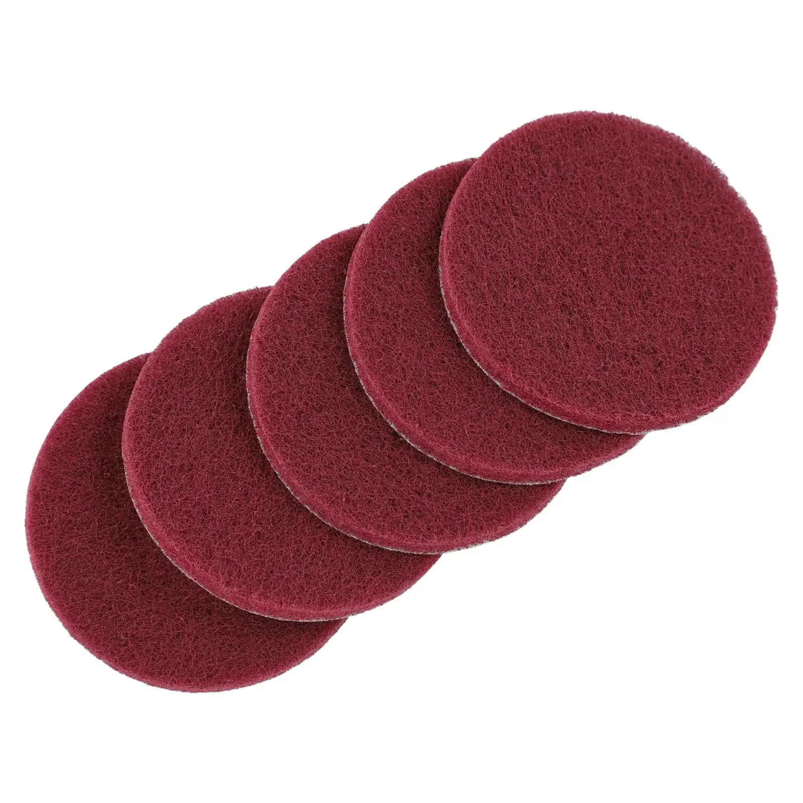 5-pack 4-inch Industrial Cleaning Cloth Scrubbing Pad Nylon Polishing Pad Multi-purpose Flocked Industrial Strong Scouring Pad