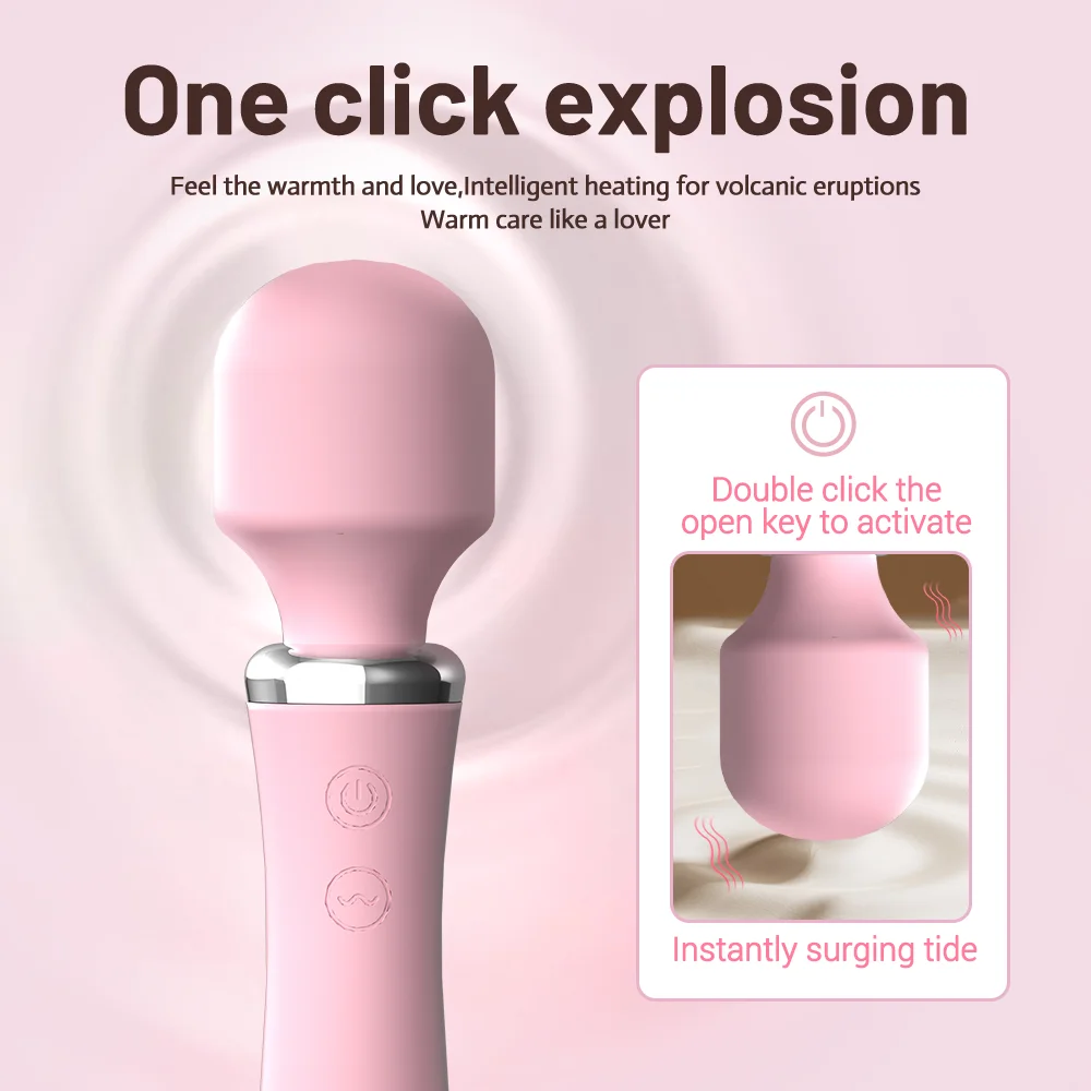 لعبة الجنس للنساء عصا سحرية قوية هزاز G بقعة البظر تحفيز مزدوج التدفئة جهاز تدليك للمهبل السلع الكبار الإناث