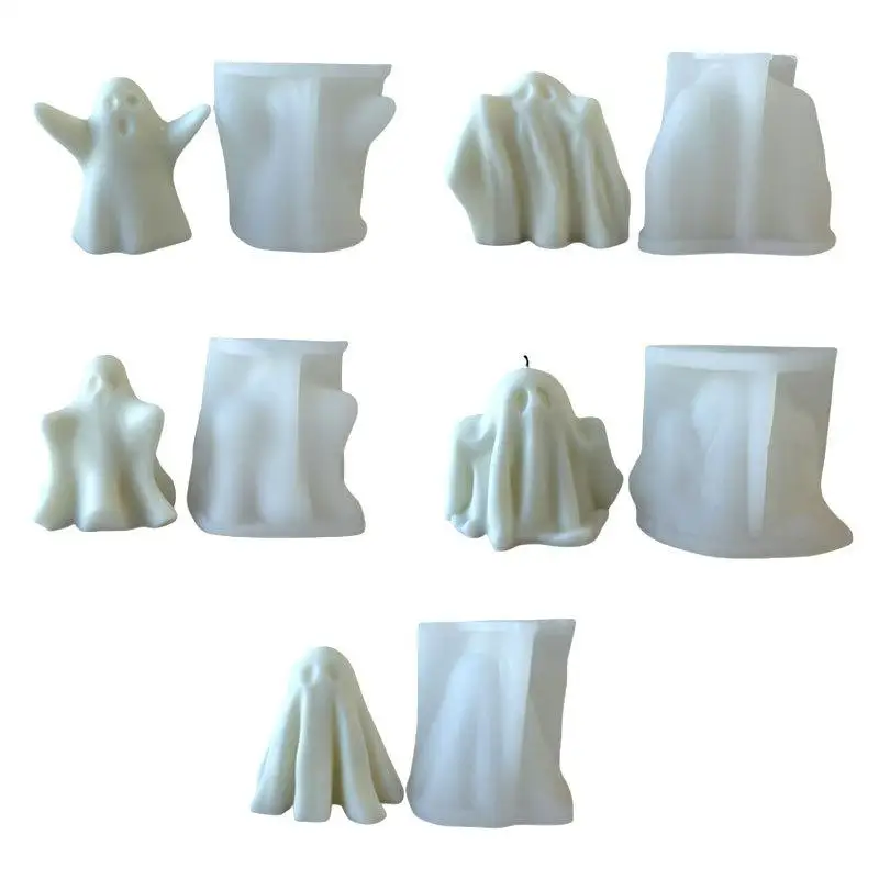 

DIY Ghost Candle Silicone Mold Aromatherapy Candle Plaster Handmade Soap Mould Epoxy Craft Casting Tools For Halloween Decoratio