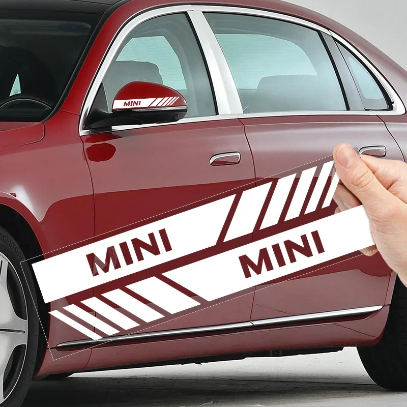 2pcs Car Rearview Mirror Stickers Side Stripe DIY Decal For BMW Mini Cooper R50 R52 R53 R55 R56 R60 R61 F54 F55 F56 F60 Clubman