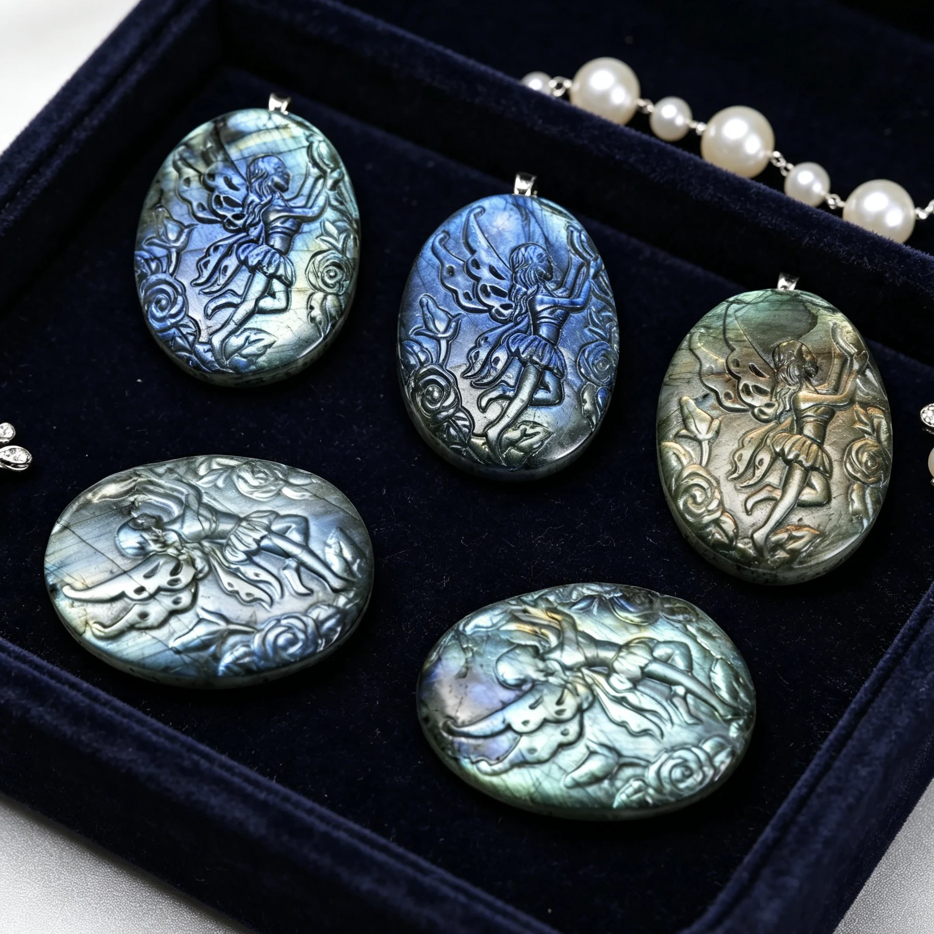 1pc Quality Crystal Flash Labradorite Fairy Carving, Reiki Home Decor, Gemstone Souvenir, Creative Gift, Party Decor, No Hole