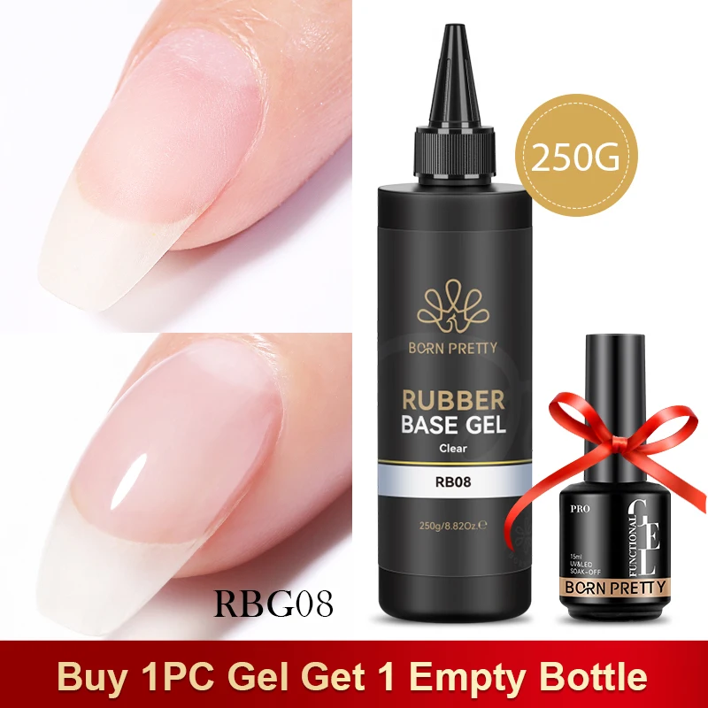 BORN PRETTY 250g Super Top Coat Base Gel losweken UV LED Drogen Langdurige Semi Permanente Jelly Naakt Roze Gel nagellak