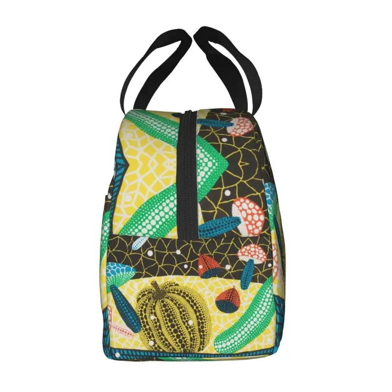 Custom Abstract Art Yayoi Kusama Insulated Lunch Bags for Women Pumpkin Portable Cooler Thermal Food Lunch Box School