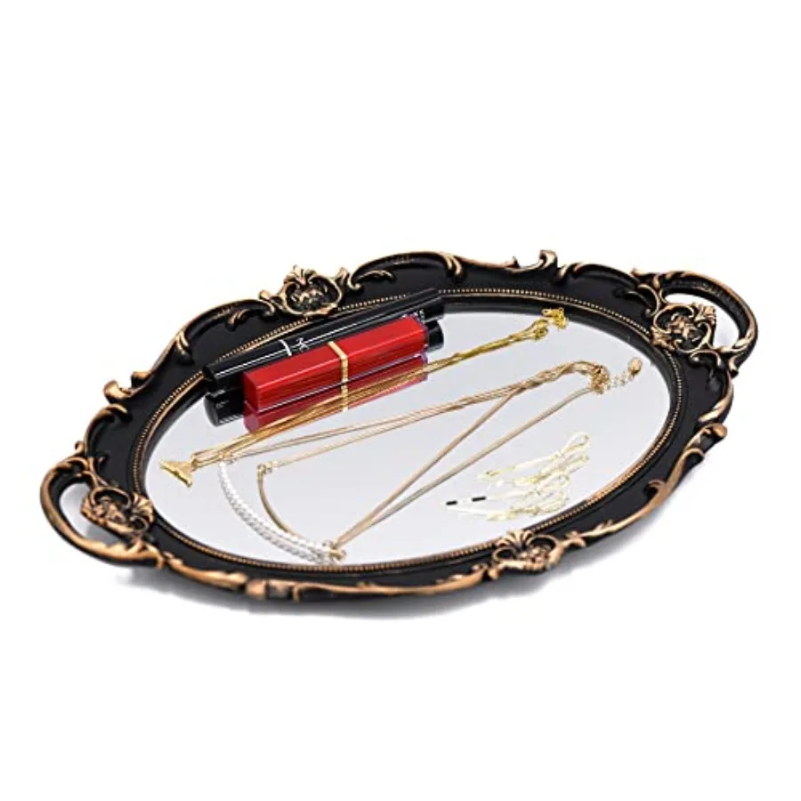 Vintage Decorative Mirror Tray for Makeup Jewelry