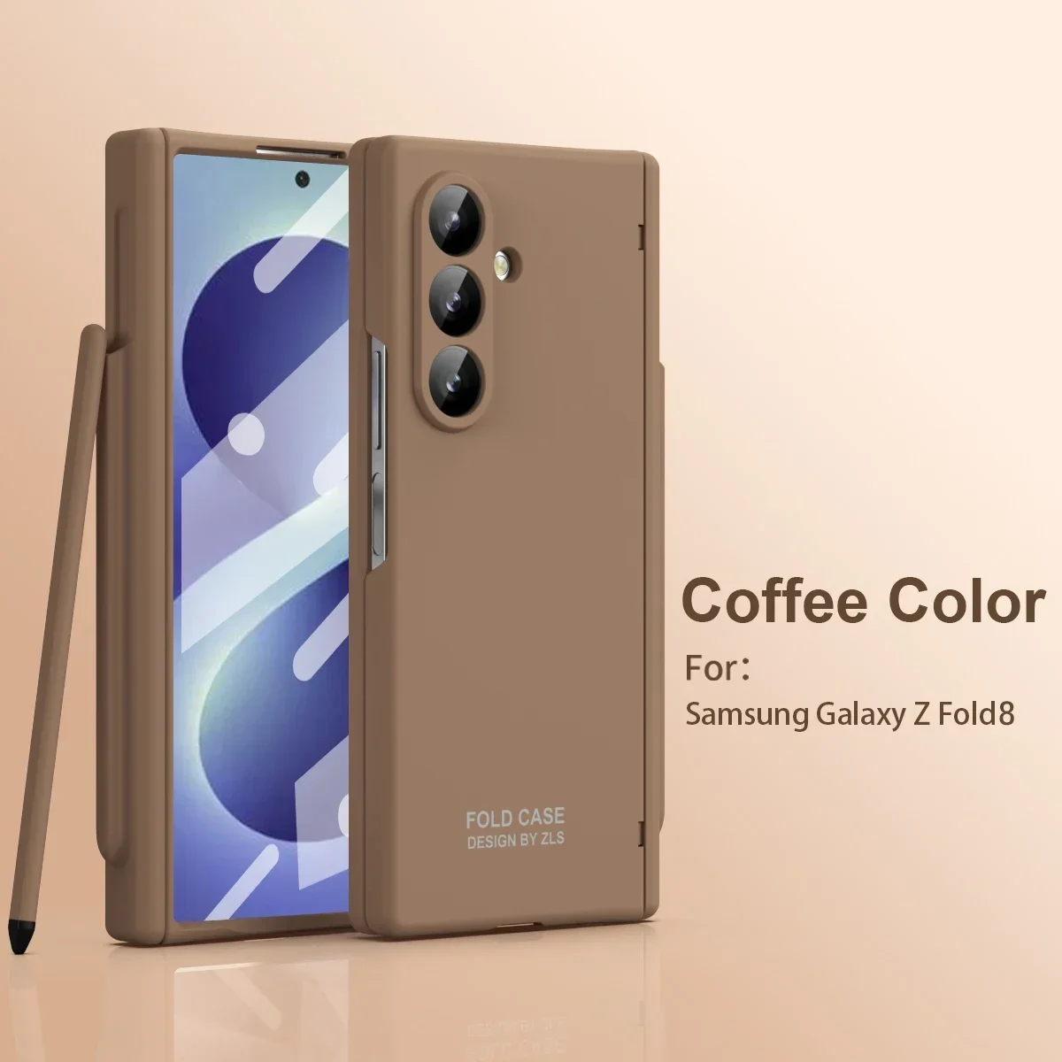 with tempered film, micro-sandblasting process, does not attract fingerprints For Samsung Galaxy Z Fold 8 ultra phone case
