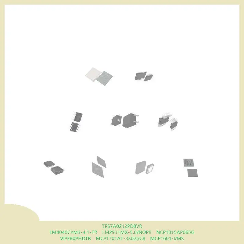 

TPS7A0212PDBVR LM4040CYM3-4.1-TR LM2931MX-5.0/NOPB NCP1015AP065G VIPER0PHDTR MCP1701AT-3302I/CB MCP1601-I/MS