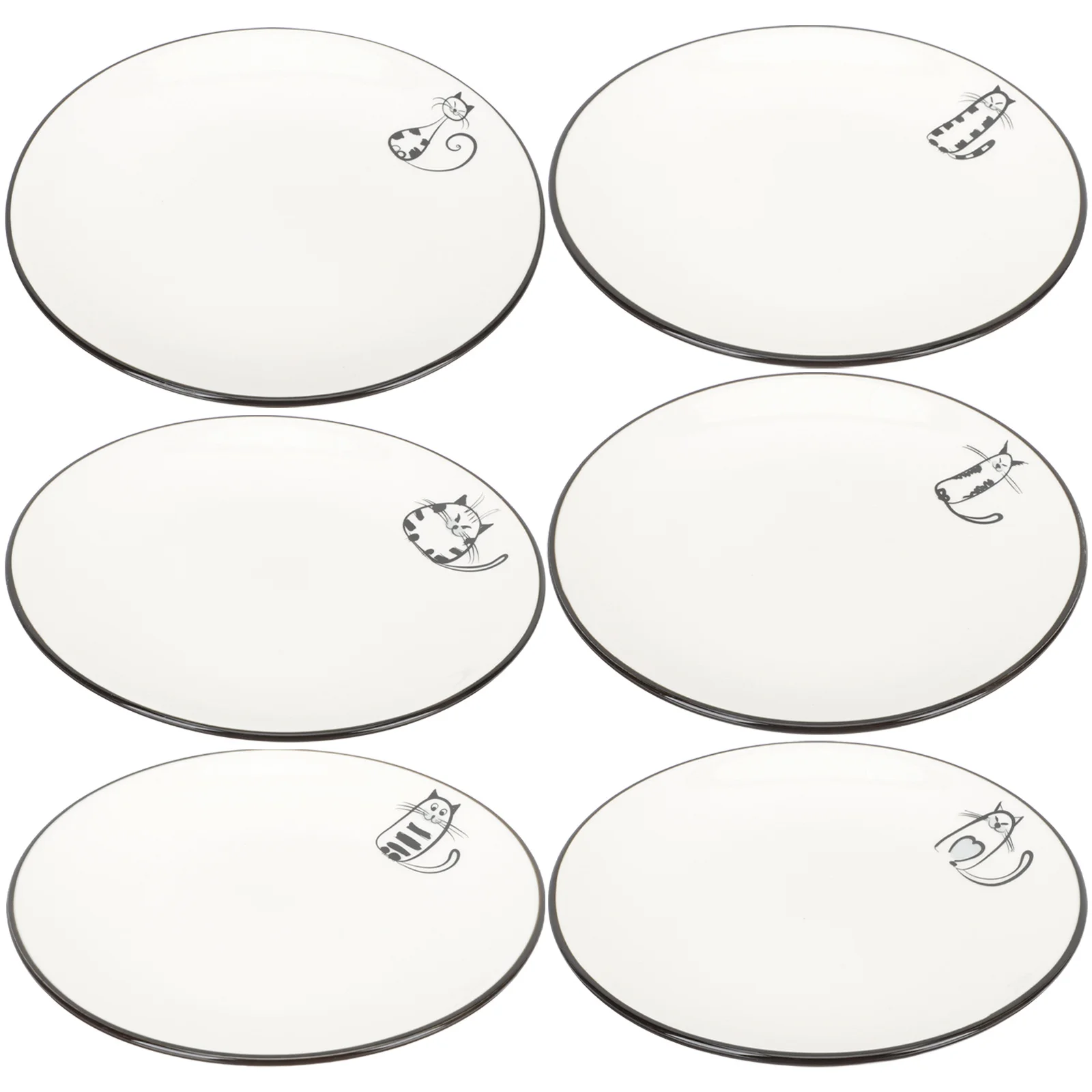 

6Pcs Ceramic Food Plates Creative Pattern Design for Dinner Steak Fruits Snacks Japanese Style Food Serving Plate Nordic Style