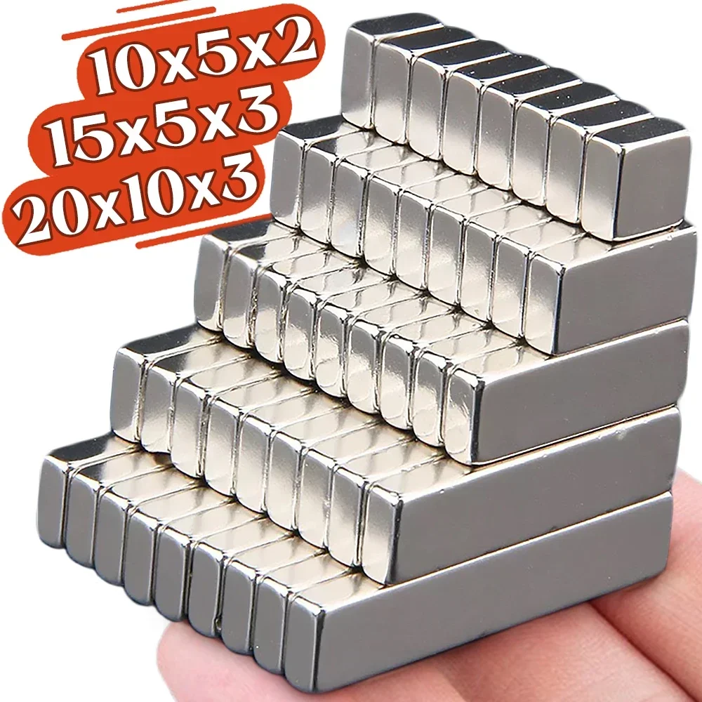 10-100pcs Strong Square Magnets Block Neodymium N35 NdFeB Magnet Rectangular Refrigerator Stickers Cat Eye Nail Magnet Tools