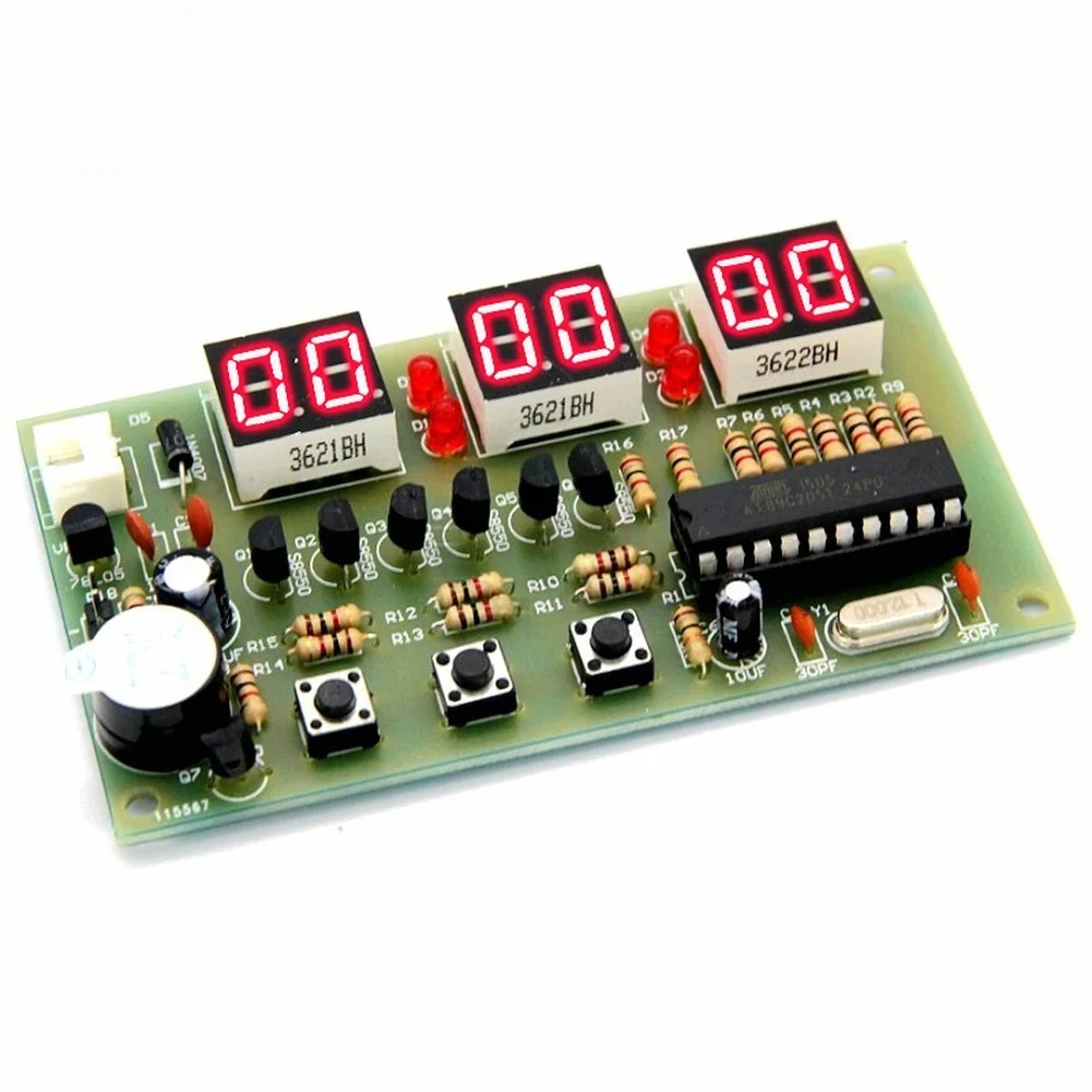 12V C51 Digital Clock Assembly Kit Includes For Alarm Stopwatch for countdown Timer and Counter for Custom Enclosures