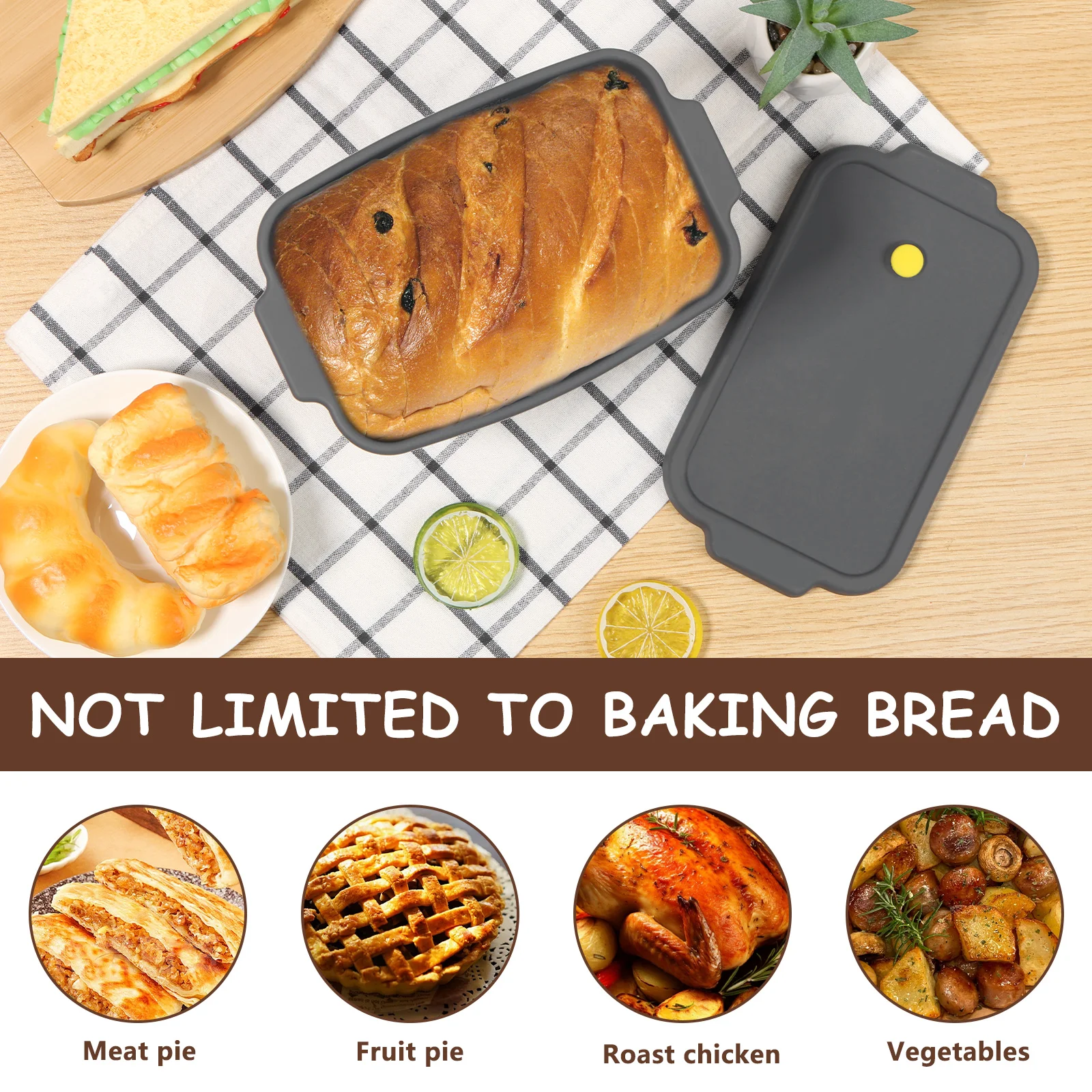 سيليكون رغيف الخبز عموم طوي الخبز الخبز عموم متعددة الأغراض غير لاصقة سيليكون قالب الخبز للكعك محلية الصنع رغيف اللحم #4