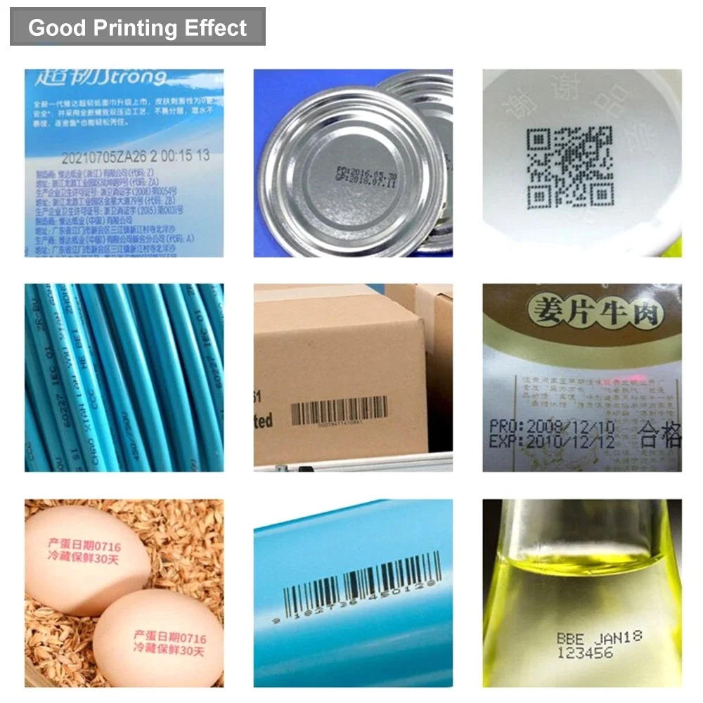 Impressora Jato de Tinta Automática, Code Machine, Touch Screen, TIJ Print Logo, QR Code, Barcode Assembly Line, 12.7mm-25.4mm, 4.3"