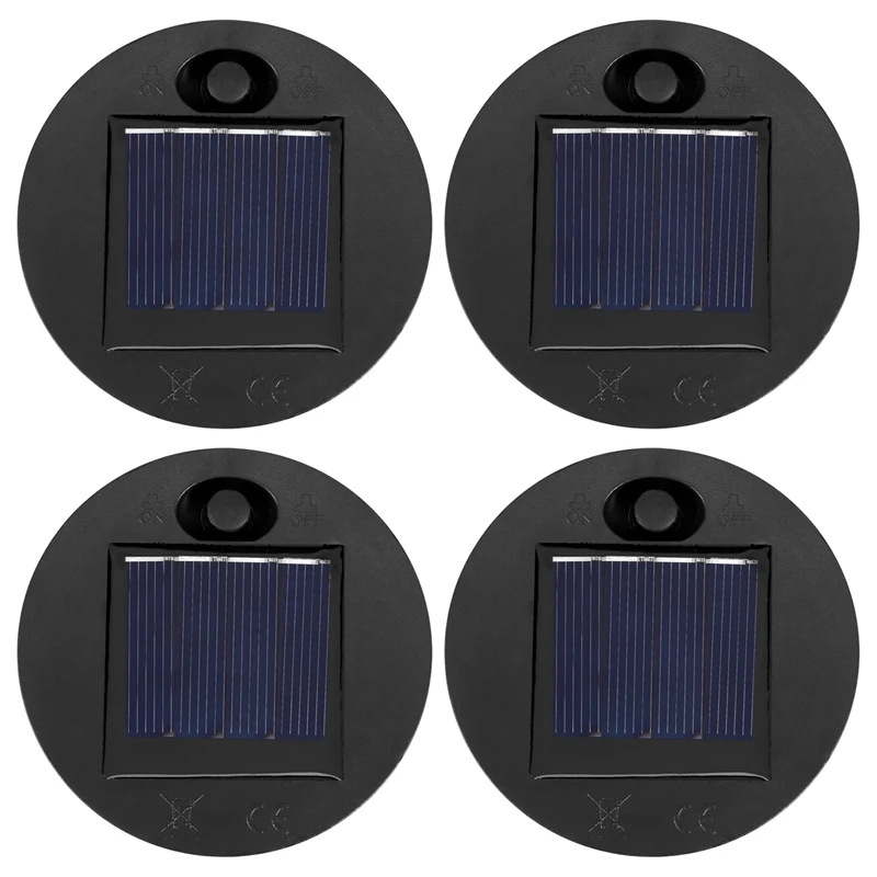 4 Pieces Replacement Solar Light Tops Outdoor Hanging Lantern Light Solar Light Parts Round Solar Lights Waterproof