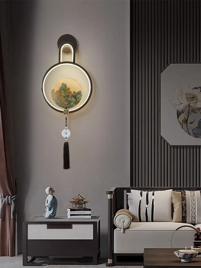 настенный светильник, светильник для гостиной, фоновая стена для телевизора, простое и атмосферное творчество, прикроватная лампа для спальни в коридоре