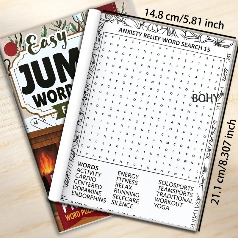 1 Puzzle Word Search Game Book, Featuring Positive Attitude and Self-care Vocabulary, 94 Pages, It Offers Adult Mental Exercise