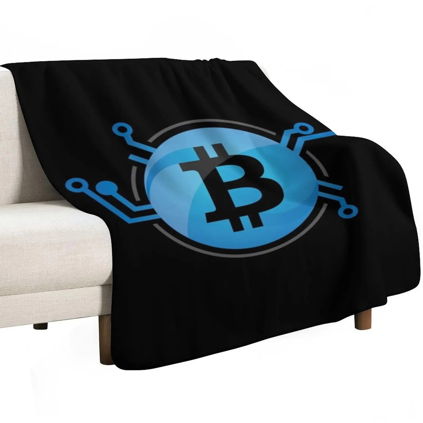 Bitcoin Throw Blanket Decorative Sofas manga sofa bed Furrys warm winter Soft Blankets